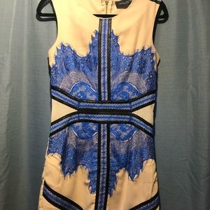Akira Nude dress with Blue lace details